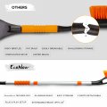 Extendable Ice Scraper And Snow Brush For Car Windshield 43 In Telescopic 3 Part Detachable Broom Trucks Suv Orange 2 Pack