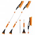 Extendable Ice Scraper And Snow Brush For Car Windshield 43 In Telescopic 3 Part Detachable Broom Trucks Suv Orange 2 Pack 