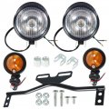 Gxywady Motorcycle Black Driving Spot Fog Light Turn Signal Bar Kit With Bracket Set