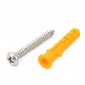 Uxcell 25pcs 6mmx30mm Plastic Wall Screw Anchor W Phillips Round Head Screws