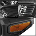 Black Housing Amber Corner Projector Headlight Head Lamps Tool Kit Compatible With Tacoma 16-20