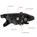 Black Housing Amber Corner Projector Headlight Head Lamps Tool Kit Compatible With Tacoma 16-20