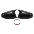 Pair Car Rear View Driver Passenger Side Mirror Cover Cap Overlay Gloss Black For Toyota Rav4 2019-2022 Guard Covers Exterior 