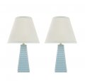 Aspen Creative 40209-22 Two Pack 18-1 2 High Transitional Ceramic Table Hardback Empire Shaped Lamp Shade In Off White 11 Wide 