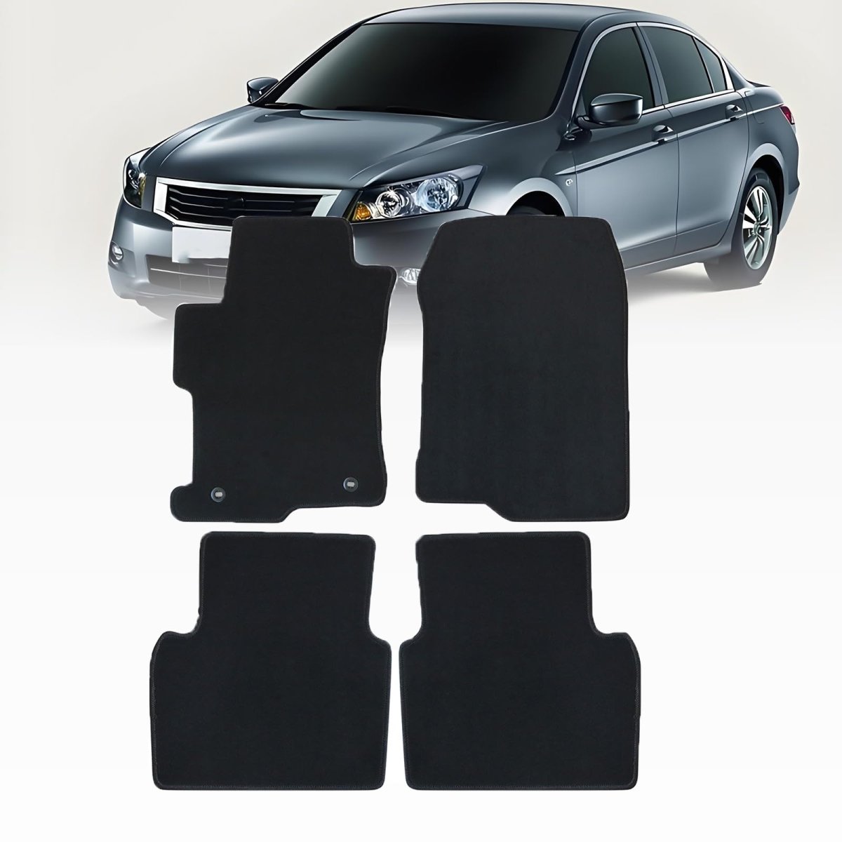 Black Velour Front Rear Floor Mats Carpet For Honda Accord Sedan 2008 2009 2010 2011 2012