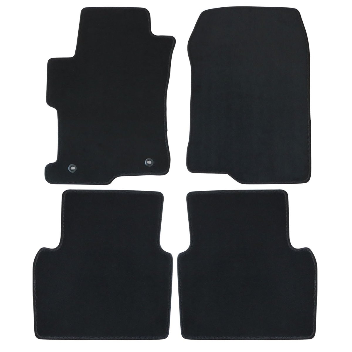 Black Velour Front Rear Floor Mats Carpet For Honda Accord Sedan 2008 2009 2010 2011 2012