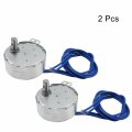 Fielect 2pcs Synchronous Motor Ac 110v 0 8-1rpm Synchron Turntable Cw Ccw Direction 4w Tyc-50 Horizontal Hole Shaft