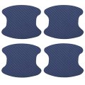 4pcs Carbon Fiber Pattern Car Door Handle Bowl Paint Cover Guard Sticker Protector Anti Scratch Protective Film Universal Fit 