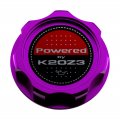 Vms Racing Purple Oil Cap With Powered By K20z3 Emblem In Cnc Machined Billet Aluminum Compatible Honda Civic Si Acura Csx Type