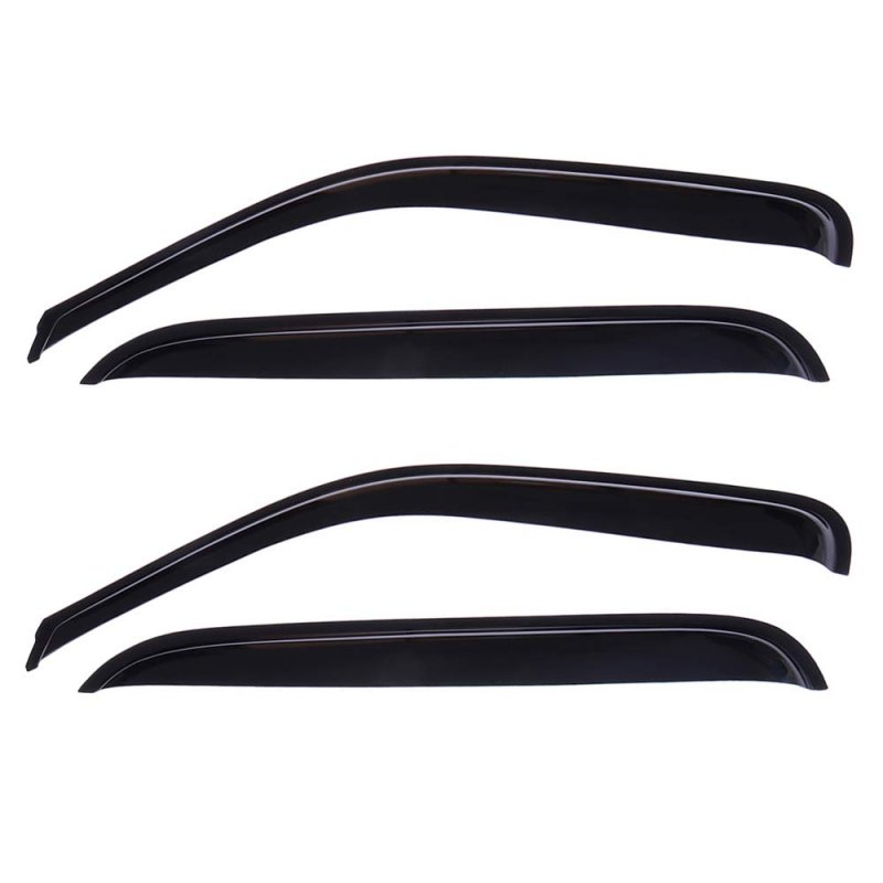 Window Visors Rain Guard Set For 1999-2006 Chevy Silverado And Gmc Sierra Extended 4 Piece Side Deflectors Abs Plastic