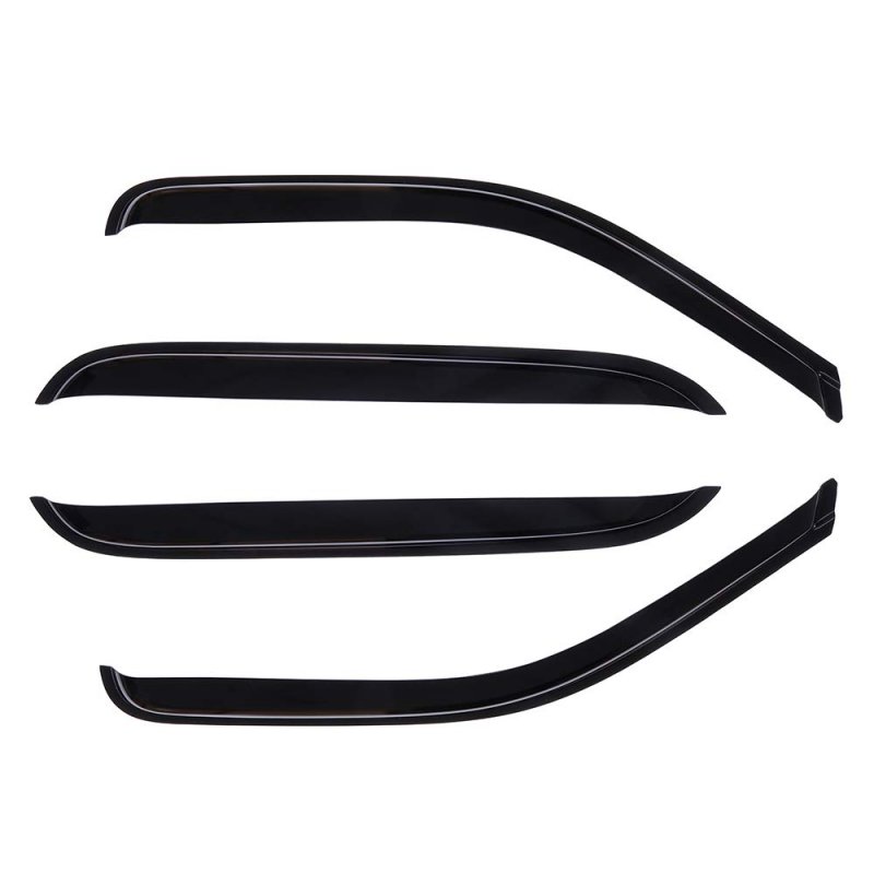 Window Visors Rain Guard Set For 1999-2006 Chevy Silverado And Gmc Sierra Extended 4 Piece Side Deflectors Abs Plastic