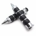 Custom Chromed Spike Rubber 1 Handlebar Grips For Goldwing Gl1200 1982-1987 Gl1500 1988-2000 Gl1800 2001-2012 See Description 
