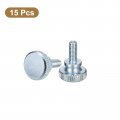 Uxcell M5x12mm Knurled Thumb Screws 15pcs Carbon Steel Zinc Plated Flat Head Fully Threaded Bolts Fastener