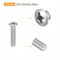 Uxcell M6x30mm Oval Head Phillips Machine Screws 50pcs 304 Stainless Steel Slightly Raised Countersunk