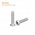 Uxcell M6x30mm Oval Head Phillips Machine Screws 50pcs 304 Stainless Steel Slightly Raised Countersunk