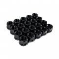 Customadeonly 20 Pieces Open End Bulge Acorn Steel Wheel Lug Nuts 14x1 5 Studs Black Glossy Finish Hex 19mm Conical Cone Seat