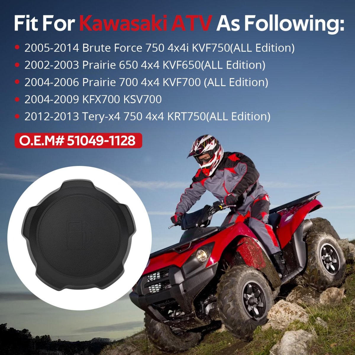 Gas Cap Fuel Tank For Kawasaki Brute Force 750 4x4i Kv Prairie 650 Kvf650 700 Kvf700 Kfx700 Ksv700 Tery-x4 750 4x4 Krt750