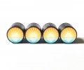 Ocean Sunrise Sunset Emoji Tire Valve Caps Black Aluminum Set Of Four 