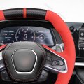 Mewant Hand Sew Carbon Fibre Suede Car Steering Wheel Cover For Chevrolet Stingray Z06 Corvette C8 2020-2022 Accessories
