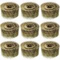 Hotop 3600 Count Siding Nails 15-degree Wire Collated Coil Stainless Steel Ring Shank Full Round Head Hot-dipped Galvanized 