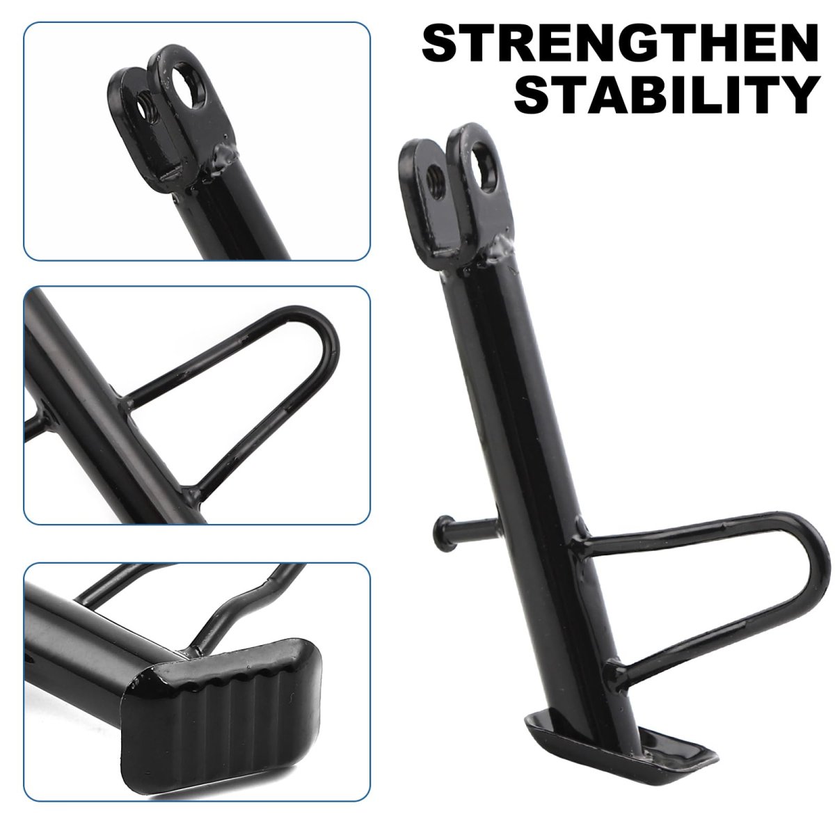 Motorcycle Kickstand Dirt Bike Sidestand Iron Material With Spring And Hardware Screws 14cm Length Black Color Mh-side-stand-17