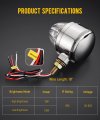 Partsam 1x Glass Watermelon Light Single-face Amber Led Turn Signal Marker Zinc Alloy Housing Clear Lens Post Mount For