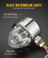 Partsam 1x Glass Watermelon Light Single-face Amber Led Turn Signal Marker Zinc Alloy Housing Clear Lens Post Mount For