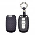 Wfmj Black Carbon Fiber Silicone 3 4 Buttons Remote Smart Key Chain Holder Cover Case For Hyundai Equus Genesis Coupe Sonata 