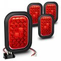 Red Led Trailer Tail Brake Lights 4 Pack 5x3 In Rectangle Stop Turn Dot Fmvss 108 Sae Certified Submersible Waterproof For 