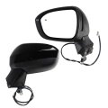 Driver Side Mirror For Nissan Rogue 2021 2022 2023 Non Heated Power Glass Manual Fold With Blind Spot Detection Black 5 Pins 