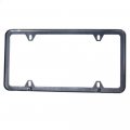 Uframe 4 Holes Slim Stainless Steel License Plate Holder Frame Black Chrome