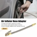 X Autohaux 2pcs Flexible Stainless Steel 20cm 8 Tire Valve Connect Pipe Air Chuck Inflator Compressor Pump Extension Hose For