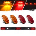 Partsam 1pcs Red Clearance Id Bar Marker Light 4cps 2 5 Mini Oval Amber Red Led Lights 