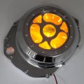 Httmt- Chrome W Yellow Led Sequential Engine Clutch Cover Compatible With Suzuk 99-20 Gsxr1300 Hayabusa P N Mt313-001a-lrt-cd