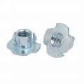 Uxcell 3 8-inch Thread Dia 12mm Height 4 Prongs Fully Threaded Pronged Tee Nuts 100pcs