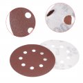 Uxcell 20pcs 5 Inch 8 Hole Hook And Loop Sanding Disc 120 Grit Flocking Sandpaper Random Orbital Sander Paper