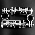 Smt-wing Skull Zombie 1 1-1 4 Highway Stiletto 4475 Pegs Clamp For Vt750 Shadow 750 Vt750c Ace Chrome Body Black Rubber 