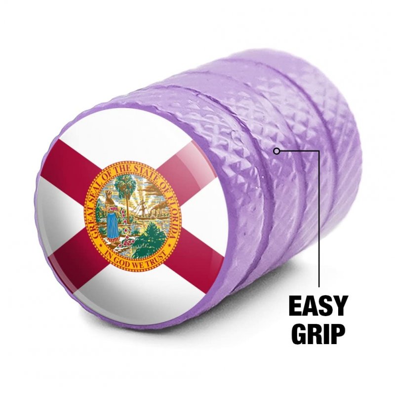 Florida State Flag Tire Rim Wheel Aluminum Valve Stem Caps