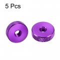 Uxcell Flat Knurled Nut M5 X 16mm 5mm Thumb Nuts Lock Adjusting Aluminum Alloy Purple 5pcs