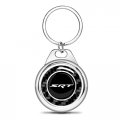 Ipick Image For Dodge Jeep Srt Logo Real Black Carbon Fiber Roundel Metal Case Key Chain Keychain Official Licensed Chrome