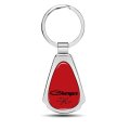 Dodge Charger R T Classic On Red Dome Mirror Chrome Metal Teardrop Premium Key Chain Keychain