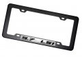 Erpart Black Carbon Fiber Look License Plate Frame With 5 7 Ls1 On Silver Highly Polished Real Aluminum Emblem