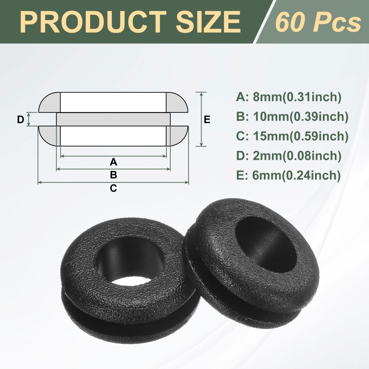 60pcs Rubber Grommets 5 16 Id 3 4 Drill Hole Firewall Grommet Automotive Eyelet Ring Gasket For Wire Cable Hose Protection