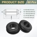 60pcs Rubber Grommets 5 16 Id 3 4 Drill Hole Firewall Grommet Automotive Eyelet Ring Gasket For Wire Cable Hose Protection