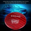 Car Engine Start Stop Button Cover Carbon Fiber Trim Replacement For A B C Glc Gla Cla Ml Gl Class Red