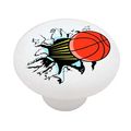Basketball Punch Out Decorative High Gloss Ceramic Drawer Knob 