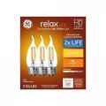 Ge Relax 40-watt Eq Ca11 Soft White Dimmable Candle Bulb Light 3-pack