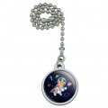 Graphics More Cosmonaut Astronaut Dog In Space With Planets And Stars Ceiling Fan Light Pull Chain 