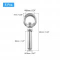 Uxcell Ring Lifting Expansion Eyebolt 5pcs M8x70mm 304 Stainless Steel Screw With Eye For Concrete Brick Wall