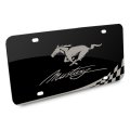 Ford Mustang Script Laser Mark Checker Stripe Matt Look Black Acrylic License Plate 11 88 In X 6 Official Licensed Plfd Abl01 